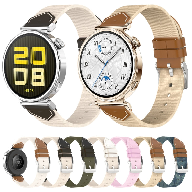 For Huawei Watch GT 5 41mm / GT 5 Pro 42mm Stitched Nylon Denim Watch Band(Denim Blue)