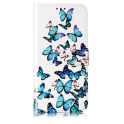 For Samsung Galaxy S25 5G Colored Drawing Marble Pattern Leather Phone Case(Little Blue Butterflies)