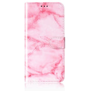 For Samsung Galaxy S25 5G Colored Drawing Marble Pattern Leather Phone Case(Pink Marble)