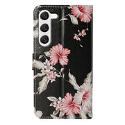 For Samsung Galaxy S25+ 5G Colored Drawing Marble Pattern Leather Phone Case(Azalea)