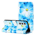 For Samsung Galaxy S25+ 5G Colored Drawing Marble Pattern Leather Phone Case(Blue Flower) - Galaxy S25+ 5G Cases by PMC Jewellery | Online Shopping South Africa | PMC Jewellery | Buy Now Pay Later Mobicred