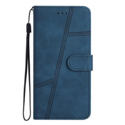 For Samsung Galaxy S25 5G Skin-feel Stitching Leather Phone Case(Blue)