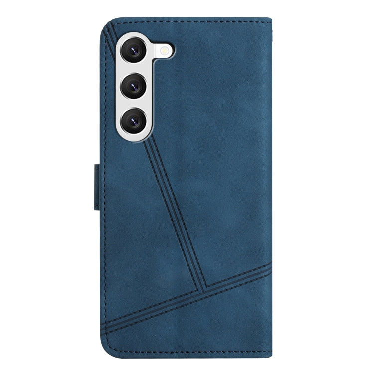 For Samsung Galaxy S25 5G Skin-feel Stitching Leather Phone Case(Blue)