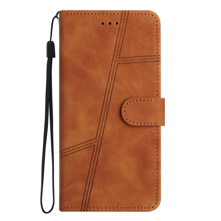 For Samsung Galaxy S25+ 5G Skin-feel Stitching Leather Phone Case(Brown)
