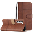 For Samsung Galaxy S25 5G Cowhide Texture Stitching Leather Phone Case(Coffee) - Galaxy S25 5G Cases by PMC Jewellery | Online Shopping South Africa | PMC Jewellery | Buy Now Pay Later Mobicred