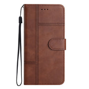 For Samsung Galaxy S25 5G Cowhide Texture Stitching Leather Phone Case(Coffee)
