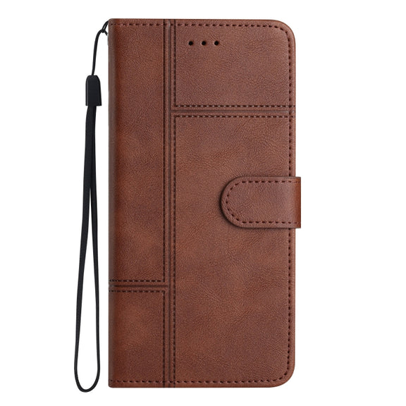 For Samsung Galaxy S25 5G Cowhide Texture Stitching Leather Phone Case(Coffee)