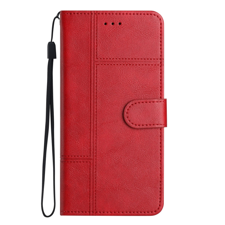 For Samsung Galaxy S25 5G Cowhide Texture Stitching Leather Phone Case(Red)