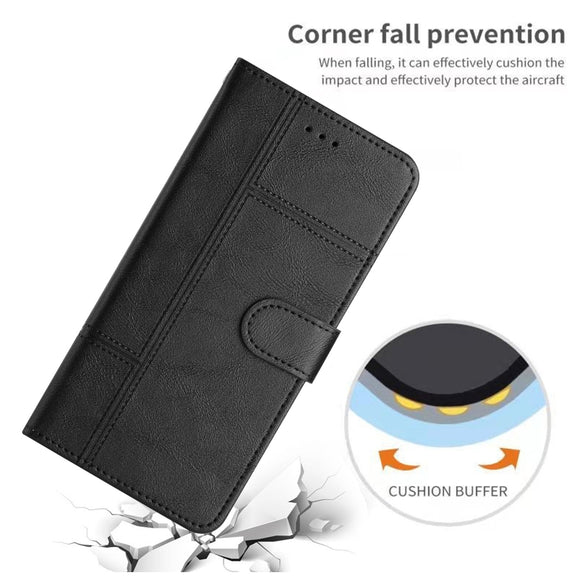 For Samsung Galaxy S25+ 5G Cowhide Texture Stitching Leather Phone Case(Black)