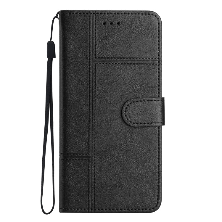For Samsung Galaxy S25 Ultra 5G Cowhide Texture Stitching Leather Phone Case(Black)