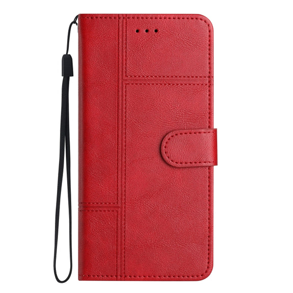 For Samsung Galaxy S25 Ultra 5G Cowhide Texture Stitching Leather Phone Case(Red)