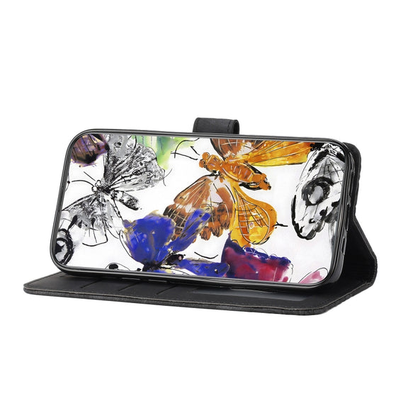 For Samsung Galaxy S25+ 5G Skin-feel Embossed Butterfly Leather Phone Case(Black)