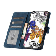 For Samsung Galaxy S25 Ultra 5G Skin-feel Embossed Butterfly Leather Phone Case(Blue)