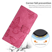 For Samsung Galaxy S25 Ultra 5G Skin-feel Embossed Butterfly Leather Phone Case(Rose Red)
