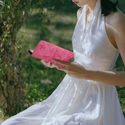 For Samsung Galaxy S25 Ultra 5G Skin-feel Embossed Butterfly Leather Phone Case(Rose Red)