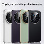 For Huawei Mate 70 Genuine Leather PC Phone Case(White)