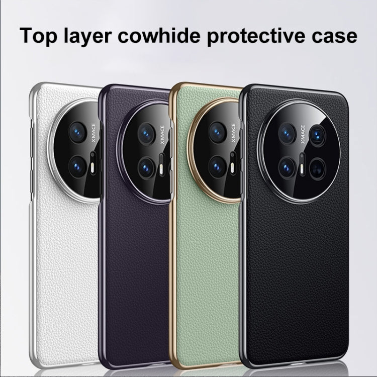 For Huawei Mate 70 RS Ultimate Genuine Leather PC Phone Case(Black)