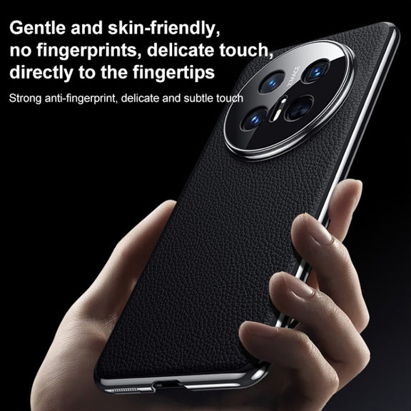 For Huawei Mate 70 RS Ultimate Genuine Leather PC Phone Case(Black)