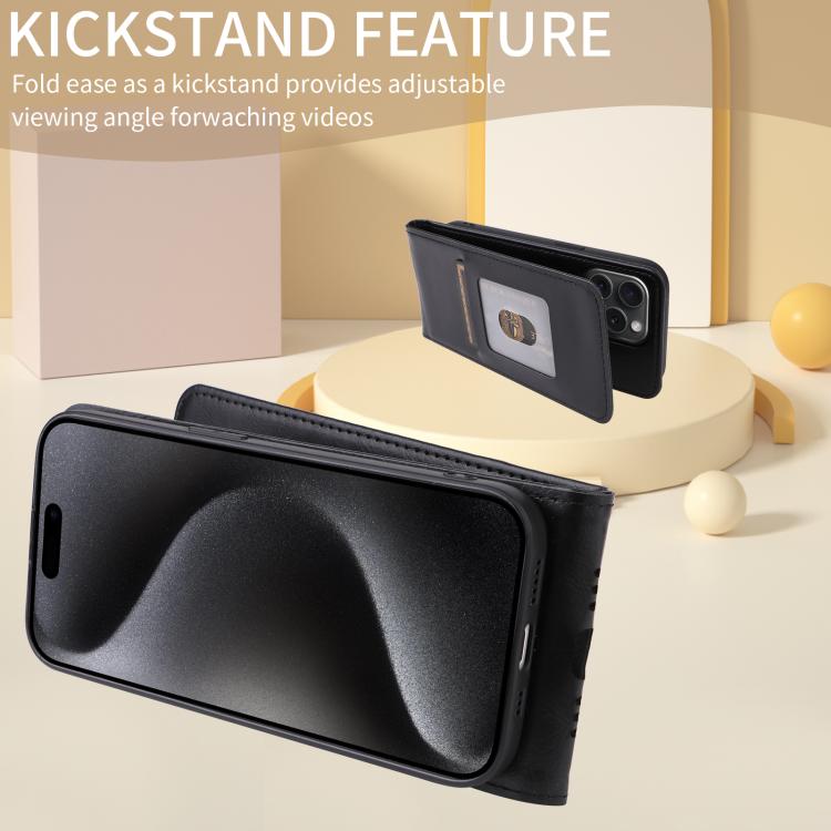 For iPhone 16e Magnetic Vertical Flip Leather Phone Case(Black)