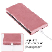 For iPhone 16e Magnetic Vertical Flip Leather Phone Case(Rose Gold)