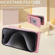 For iPhone 16e Magnetic Vertical Flip Leather Phone Case(Rose Gold)