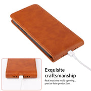 For iPhone 16e Magnetic Vertical Flip Leather Phone Case(Brown)