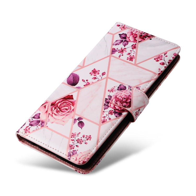 For Samsung Galaxy S25 5G Marble Bronzing Stitching Leather Phone Case(Rose Gold)