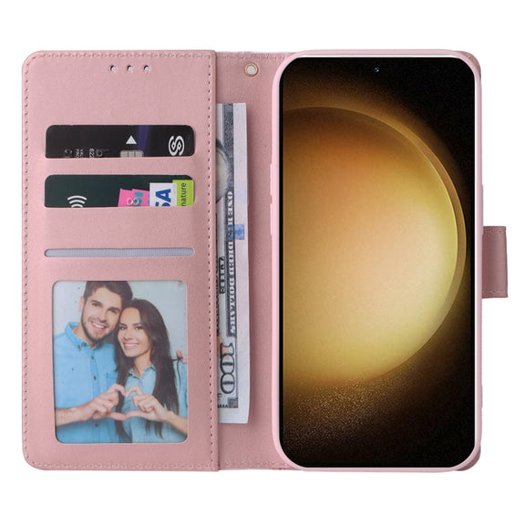 For Samsung Galaxy S25+ 5G Marble Bronzing Stitching Leather Phone Case(Rose Gold)
