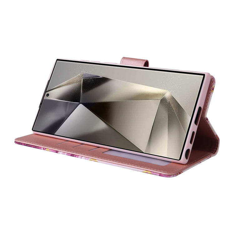 For Samsung Galaxy S25 Ultra 5G Marble Bronzing Stitching Leather Phone Case(Purple)
