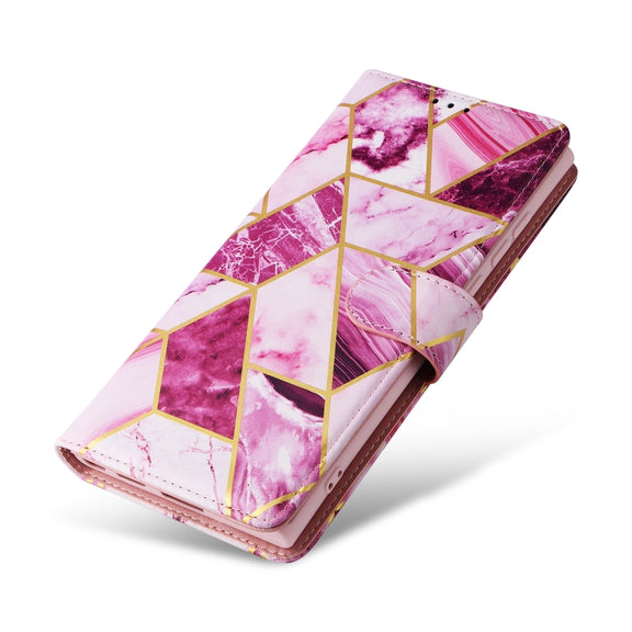 For Samsung Galaxy S25 Ultra 5G Marble Bronzing Stitching Leather Phone Case(Purple)