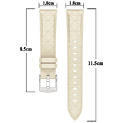 20mm Square Leather Silver Buckle Watch Band(Black)
