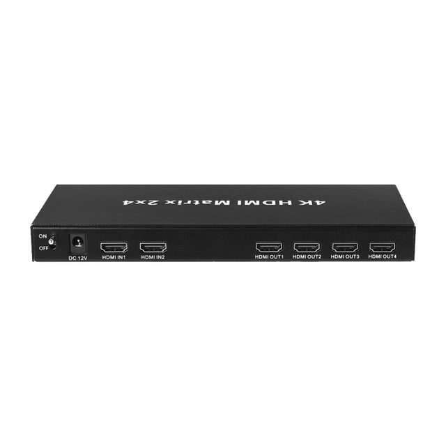 Measy MT4324 4K 30Hz 2 In 4 Out HDMI Matrix Switch Support Seamless Switching, UK Plug(Black)