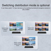 Measy MT4342 4K 30Hz 4 In 2 Out HDMI Matrix Switch Support Seamless Switching, EU Plug(Black)