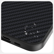 For iPhone 16e ABEEL C Carbon Fiber Series 6D Micro Relief MagSafe Phone Case(Black Blue)