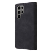 For Samsung Galaxy S25 Ultra 5G Multifunctional Frosted Zipper Wallet Leather Phone Case(Black)