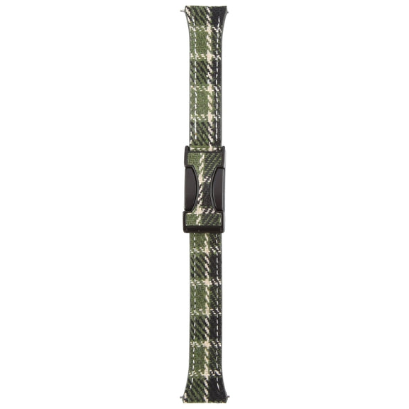 20mm Universal Slim Magnetic Buckle Napped Fabric Leather Watch Band(Green)