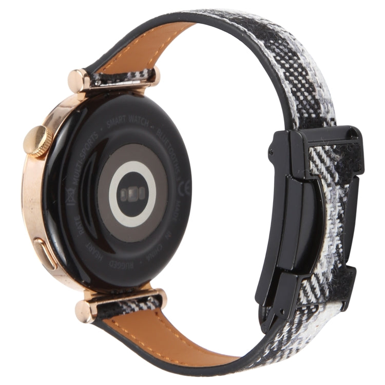20mm Universal Slim Magnetic Buckle Napped Fabric Leather Watch Band(Grey)
