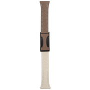 18mm Universal Slim Magnetic Buckle Genuine Leather Watch Band(Dark Brown Light Grey)