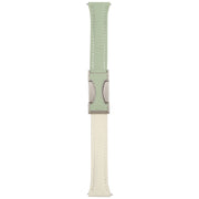 18mm Universal Slim Magnetic Buckle Genuine Leather Watch Band(Green Beige)
