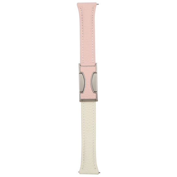 20mm Universal Slim Magnetic Buckle Genuine Leather Watch Band(Pink Beige)