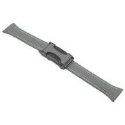 20mm Universal Slim Magnetic Buckle Genuine Leather Watch Band(Dark Green)