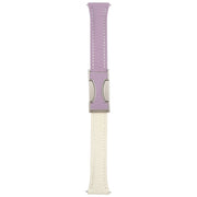 22mm Universal Slim Magnetic Buckle Genuine Leather Watch Band(Purple Beige)