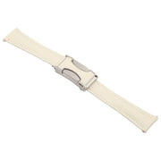 22mm Universal Slim Magnetic Buckle Genuine Leather Watch Band(Plain Weave Beige)
