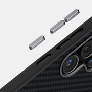 For Samsung Galaxy S25 5G / S24 5G ABEEL C Carbon Fiber Series 6D Micro Relief MagSafe Phone Case(Black Grey)
