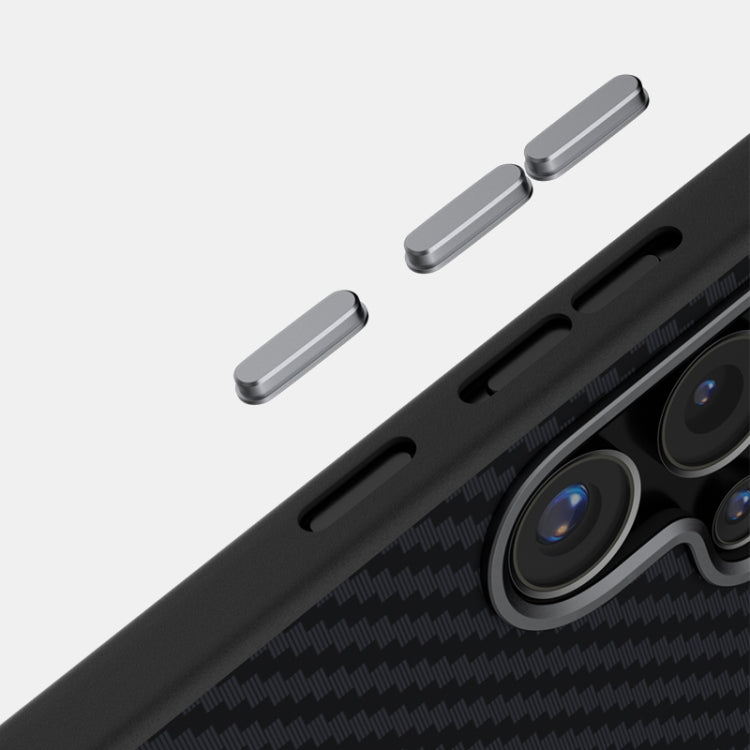 For Samsung Galaxy S25 5G / S24 5G ABEEL C Carbon Fiber Series 6D Micro Relief MagSafe Phone Case(Black Grey)