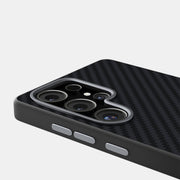 For Samsung Galaxy S25 5G / S24 5G ABEEL C Carbon Fiber Series 6D Micro Relief MagSafe Phone Case(Black Grey)