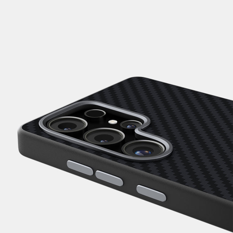 For Samsung Galaxy S25 5G / S24 5G ABEEL C Carbon Fiber Series 6D Micro Relief MagSafe Phone Case(Black Grey)