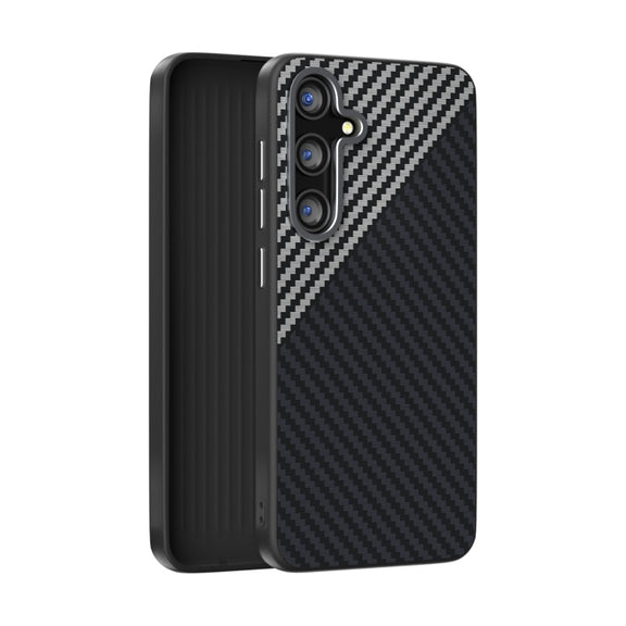 For Samsung Galaxy S25 5G / S24 5G ABEEL C Carbon Fiber Series 6D Micro Relief MagSafe Phone Case(Black Grey)