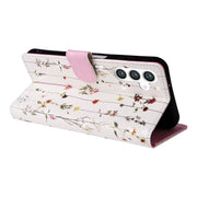 For Samsung Galaxy S25 5G Bronzing Painting RFID Leather Phone Case(Flowers World)