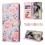 For Samsung Galaxy S25 Ultra 5G Bronzing Painting RFID Leather Phone Case(Pastoral Rose)